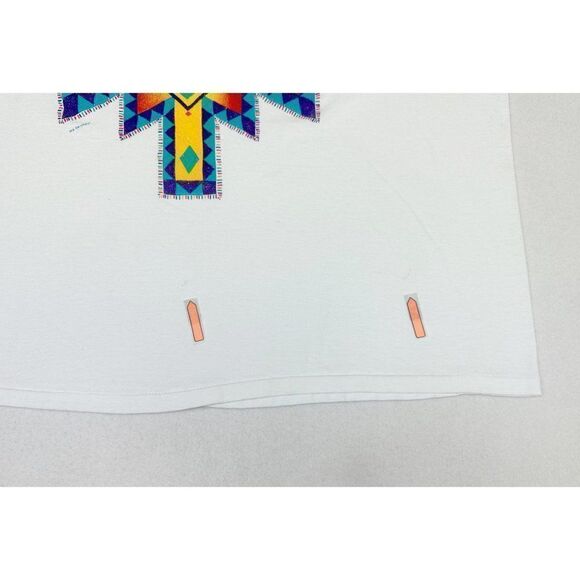 Vintage Southwest Puff Print Shirt XL Cactus Coyote Lizard Desert Single Stitch - Picture 7 of 10